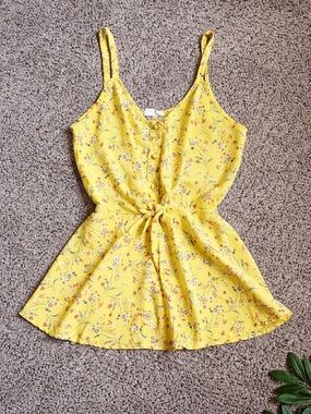 Sienna Sky Yellow Floral Cami Top | Tie Waist | Feminine Summer Blouse